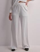 Selected Femme - Vit - Slfviva-Gulia Hw Long Linen Pant No