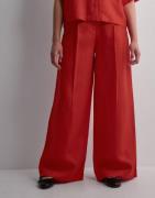 Selected Femme - Röd - Slflyra Hw Wide Linen Pant B