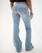 Nelly - Blå - Low Waist Bootcut Stitch Jeans