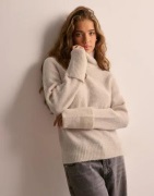 Selected Femme - Beige - Slfsia Ras Ls Knit High Neck