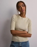 Selected Femme - Beige - Slfmala 2/4 Knit O-Neck Noos