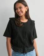 Pieces - Svart - Pcsiminna Ss Top Wvn