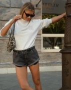 One Teaspoon - Grå - Bandit Low Waist Denim Shorts