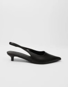 Nelly - Svart - Low Kitten Heel Slingback