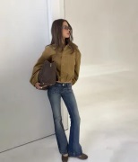Nelly - Blå - Super Low Heart Pocket Bootcut Jeans