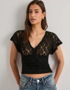 Nelly - Svart - Lace Waist Focus Top