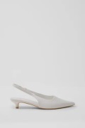 Nelly - Vit - Low Kitten Heel Slingback