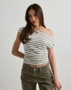 Nelly - Grön - Stripe Shoulder Top