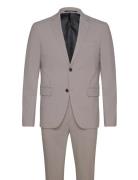 Lindbergh Plain Mens Suit - Normal Length Beige