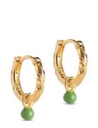 Hoops, Belle Accessories Jewellery Earrings Hoops Green Enamel Copenha...