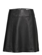 Slfnew Ibi Mw Leather Skirt B Noos Kort Kjol Black Selected Femme