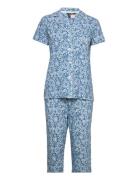 Lrl Sh.sl.notch Collar Ankle Pant Pj Set Pyjamas Multi/patterned Laure...
