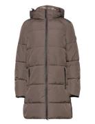 Caroline Puffer Coat Fodrad Rock Brown Jofama