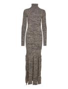 Firm Rib Fringed Dress Maxiklänning Festklänning Grey REMAIN Birger Ch...