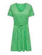 Onlmay S/S V-Neck Short Dress Jrs Noos Kort Klänning Green ONLY