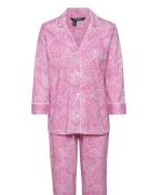 Lauren Ralph Lauren Homewear Lrl Heritage 3/4 Sl Classic Notch Pj Set ...