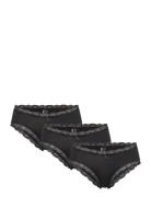 Pcnola Low Cut Hipster 3-Pack Noos Trosa Brief Tanga Black Pieces