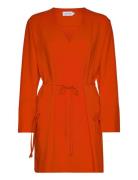 Calvin Klein Structure Twill Ls Dress Orange