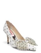 Aljo Tulle Bow Shoes Heels Pumps Classic White Custommade