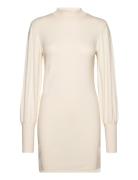 Vmhollykarispuff Ls Highneck Dress Ga Bo Kort Klänning Beige Vero Moda