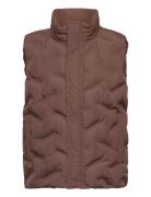 Vest Quilted Fodrad Väst Brown Minymo