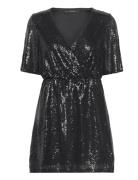 Vmkaje 2/4 Short Dress Jrs Kort Klänning Black Vero Moda