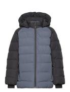 Ski Jacket - Quilt -Contrast Fodrad Jacka Blue Color Kids