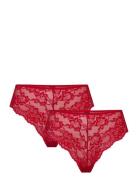 Pclina Lace Wide Brief 2-Pack Noos Trosa Brief Tanga Red Pieces
