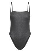 Piece Square Neckline Baddräkt Badkläder Black Calvin Klein