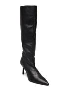 Geo Stiletto Knee Boot 70 Höga Stövlar Black Calvin Klein