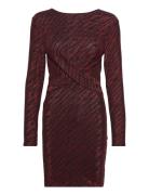 ONLY Onlglow L/S Glitter Twist Dress Box Jrs Röd