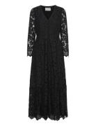 Slftara Ls Ankle Lace Dress B Maxiklänning Festklänning Black Selected...