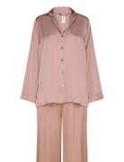 Pyjama Ls Satin Pyjamas Pink Lindex