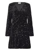 Vila Vibarina Wide Sleeve Glitter Dress Svart