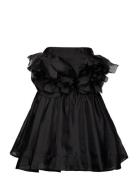 Fleurette Flower Mini Dress Kort Klänning Black Bardot