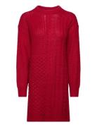 Vikana L/S Detailed Knit Dress /B Kort Klänning Red Vila