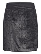 Cannes Asymetrical Velvet Skirt Kort Kjol Black Tamaris Apparel