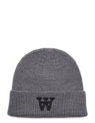 Double A By Wood Wood Vin Logo Beanie Grå