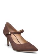 Lanette Suede Mary Jane Pump Shoes Heels Pumps Classic Brown Lauren Ra...