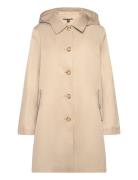 Hooded Cotton-Blend Balmacaan Coat Tunn Rock Beige Lauren Ralph Lauren