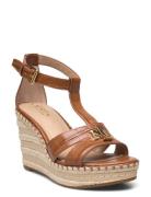 Large Croc Emboss-Hale Ii-Es-Wed Sandalette Med Klack Espadrilles Brow...