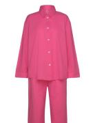 Seersucker Pyjamas Set Pyjamas Pink Becksöndergaard