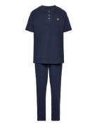 Waffle Lounge Set Pyjamas Set Navy Lyle & Scott Junior