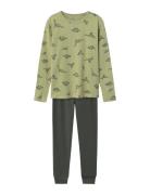 Nkmnightset Sage Dino Noos Pyjamas Set Green Name It
