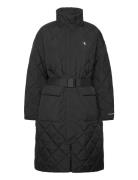 Belted Quilted Coat Kviltad Jacka Black Calvin Klein Jeans