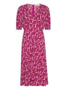 Dvf Jemma Dress Knälång Klänning Pink Diane Von Furstenberg