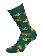 Fall Alpaca Leaves 1-Pack Lingerie Socks Regular Socks Green Alpacasoc...