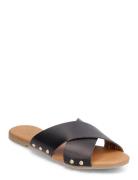Pcvuma Leather Sandal Platta Sandaler Black Pieces