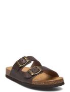 Sl Alex Leather Coffee Slippers Inneskor Brown Scholl