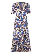 Slkarven Printed Dress Ss Knälång Klänning Blue Soaked In Luxury